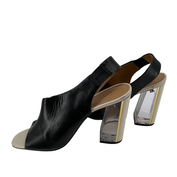 Calvin Klein Black Luxor Linnette Lucite Sling Back Heels Size 6.5 Women’s - Picture 1 of 9